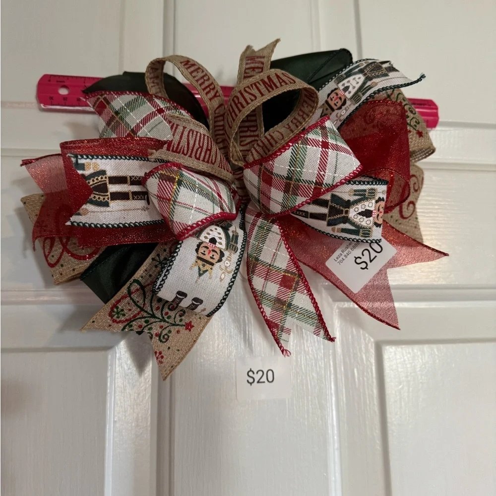 Festive Holiday Wreath with Red and White Accents